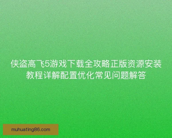 侠盗高飞5游戏下载全攻略正版资源安装教程详解配置优化常见问题解答