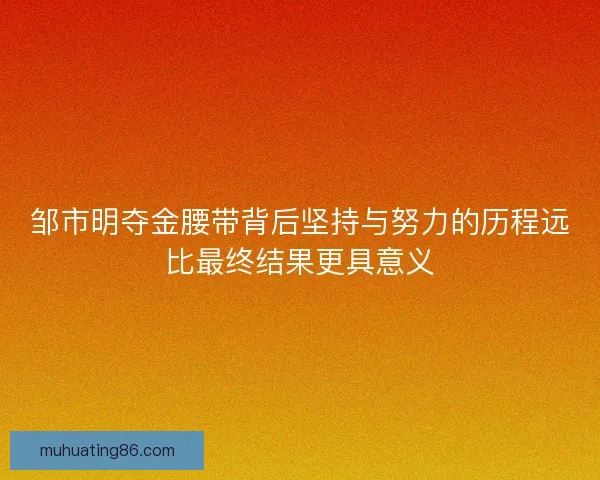 邹市明夺金腰带背后坚持与努力的历程远比最终结果更具意义